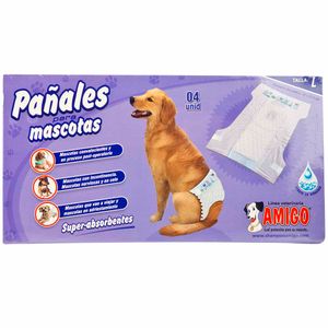 Pañal para Mascotas Súper Absorbente Talla L Caja 4un