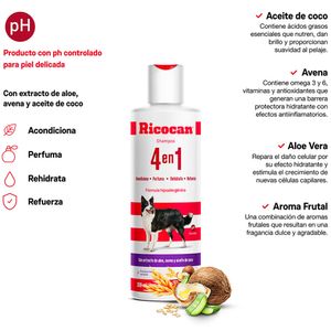 Shampoo RICOCAN Adultos 4 en 1 Frasco 380ml
