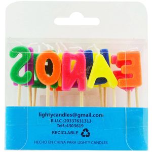 Velas LIGHTY-CANDLES Letras Feliz Cumpleaños Bolsa 1un