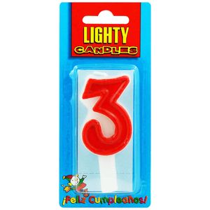 Vela Numérica LIGHTY-CANDLES N° 3 Blíster 1un
