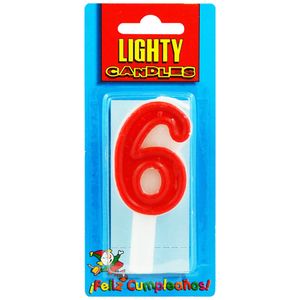 Vela Numérica LIGHTY-CANDLES N° 6 Blíster 1un