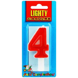 Vela Numérica LIGHTY-CANDLES N° 4 Blíster 1un