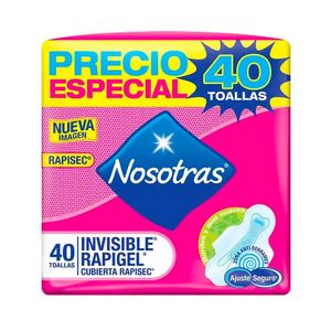 Toalla Higiénica NOSOTRAS Invisible Rapigel Paquete 40un