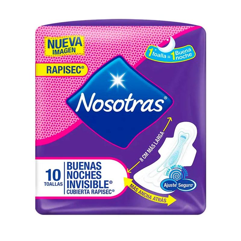 tramo moneda Antibióticos Toalla Higiénica NOSOTRAS Buenas Noches Invisible Rapisec Paquete 10un |  6294