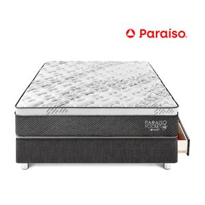 Cama Paraíso Pocket Star 1.5 Plz Con Cajones - Charcoal