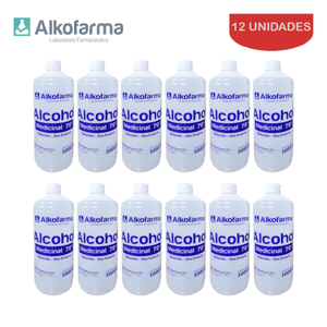Alcohol Líquido Medicinal 70° Alkofarma 1 Litro Alkofarma Pack 12 Unidades