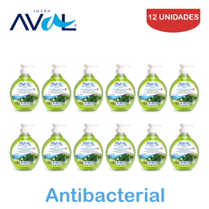 Jabón Líquido Antibacterial Aval 400ml Pack 12 Unidades