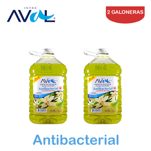 Jabón Líquido Antibacterial Aval Galón 5 Litros Vainilla Pack 2 Galoneras