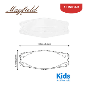 Mascarilla KN95 Mayfield Fish Shape 3D Niños/Niñas Blanco 1 Unidad