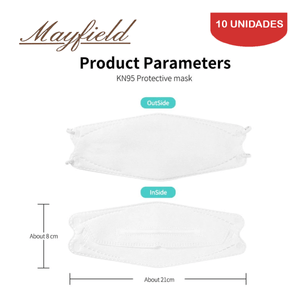 Mascarilla KN95 Mayfield Fish Shape 3D Blanco 10 unidades