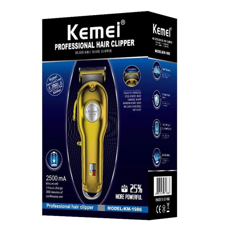 Maquina de Cortar Cabello Kemei Dorada Real Plaza