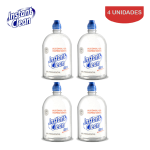 Alcohol en Gel Instant Clean Humectante Antibacterial 1 Litro Pack 4 Unidades