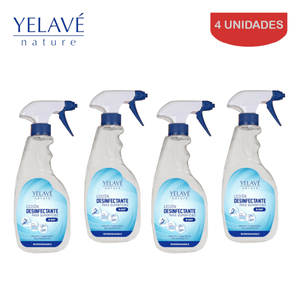 Desinfectante para superficies Amonio Cuaternario 500 ml YELAVE. Pack 4 unidades