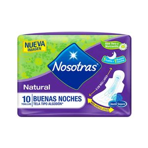 Toalla Higiénica NOSOTRAS Buenas Noches Mayor Protección Paquete 10un