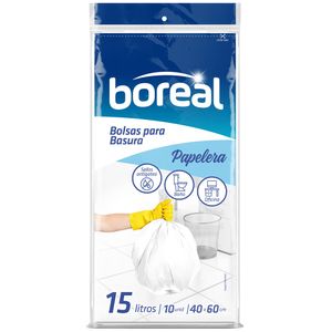 Bolsa para Basura BOREAL 15L Blanca Planas 15un