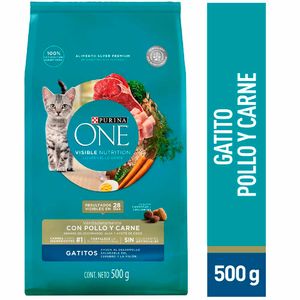 Comida para Gatitos PURINA ONE Toda Razas Carne Bolsa 500g