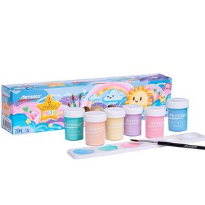 Set de Témperas ARTESCO Past Pote 20ml Paquete 6un + Pincel + Paleta