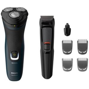 Combo PHILIPS Afeitadora S1121_41 + Multigroom MG3711_15 Negro