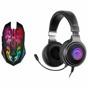 Kit Gamer MICRONICS Mouse 6 Botones + Auricular C/ Luz Led