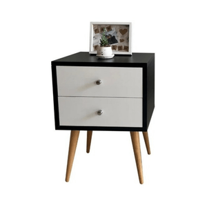 Velador Vintage Home 2 Cajones Color Negro