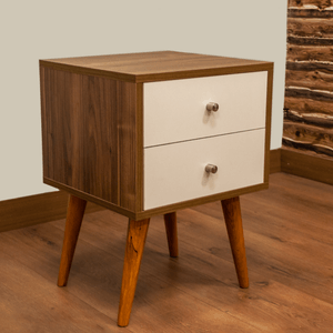 Velador Vintage 2 Cajones Color Caoba
