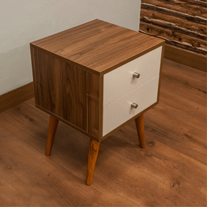 Velador Vintage 2 Cajones Color Caoba