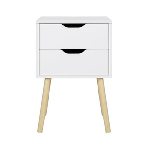 Velador Vintage Luna 2 Cajones Color Blanco