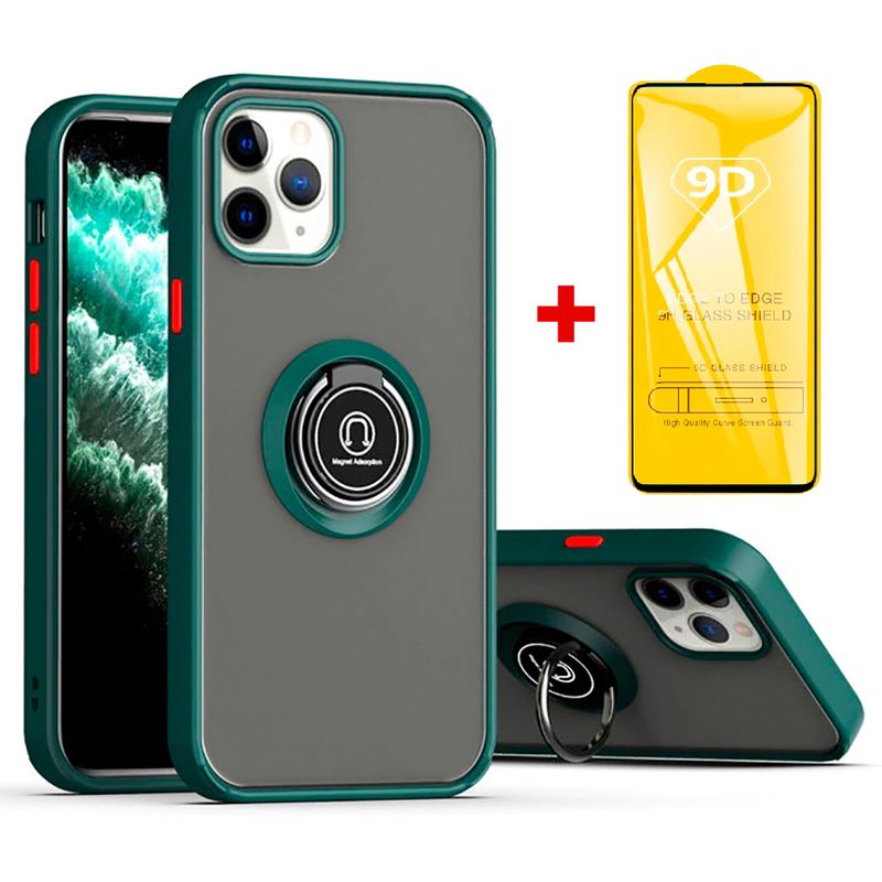 Funda Protector Camara Con Anillo Para iPhone 13 Mini + Mica