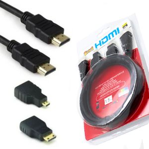 Cable HDMI 3 en 1 con Adaptador Mini y Micro HDMI 1.5 Metros