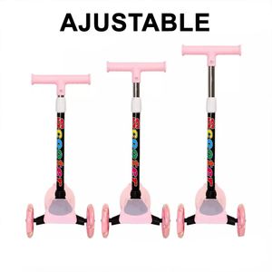 Scooter Plegable Para Niños Con Luces Multicolor Rojo