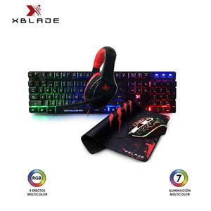 Teclado Xblade Gaming + Mouse + Audifono + Pad Demolisher