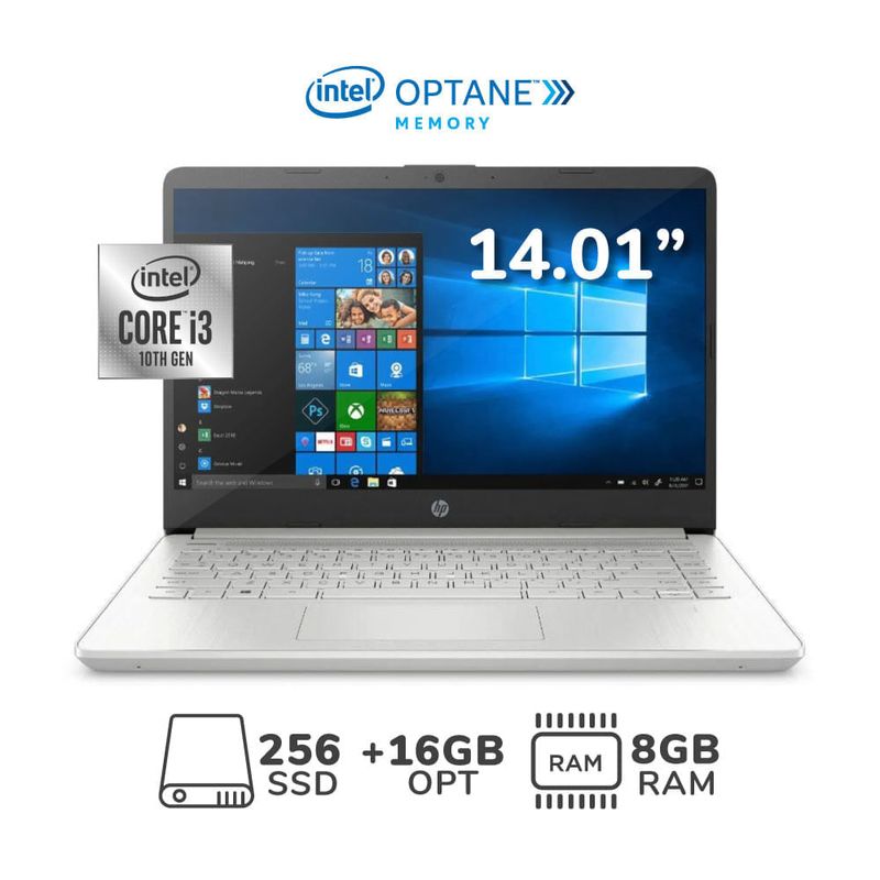 Laptop Hp 1401 14 Dq1002la Core I3 10 8 Gb Ram 256gb Ssd 16gb Optane Real Plaza 5140