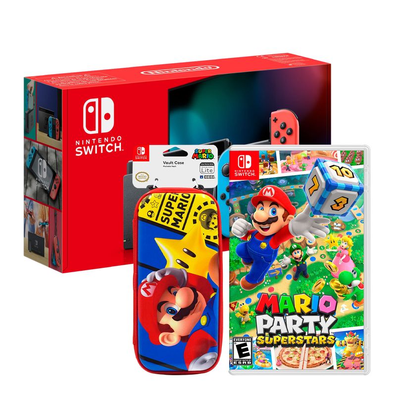 Consola Nintendo Switch Neon 2019 Mario Superstar Estuche Premium Vault Hori Super Mario 0434