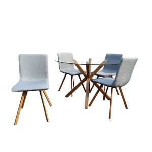 Juego de Comedor Nórdico 4 Sillas Gris