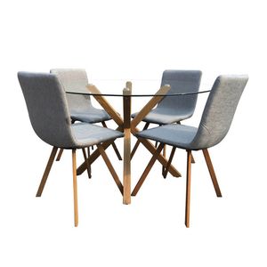 Juego de Comedor Nórdico 4 Sillas Gris