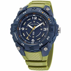 Reloj Nautica N83 Coronado Bay NAPCNF005 Para Hombre Luz Indiglo Correa de Resina - Verde Azul