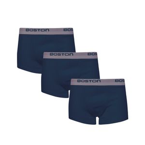 Pack x3 Bóxer Corto Boston Kids Azul Acero