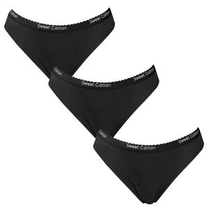 Pack x3 Bikini Sweet Cotton Negro