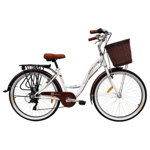Bicicleta Box Vintage Modelo Romántica Aro 24 - Blanco
