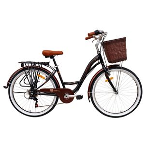Bicicleta Box Vintage Modelo Romántica Aro 24 - Negro