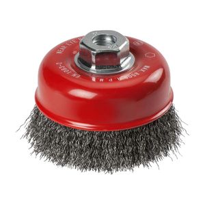 Grata de copa acero ondulado para amoladora M14 100mm Kwb