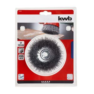 Grata de copa acero ondulado para amoladora M14 100mm Kwb