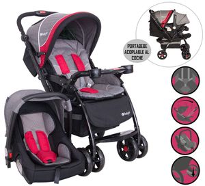 Coche Con Porta Bebe Ebaby BRAVIAR 1092 Rojo