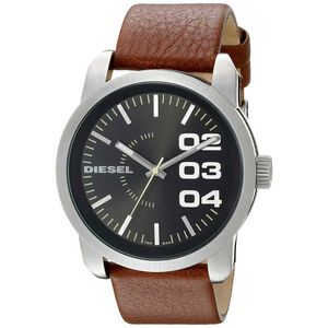 Reloj Diesel Double Down DZ1513 Para Hombre Correa de Cuero Marrón Negro