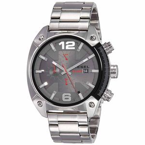 Reloj Diesel Overflow DZ4298 Para Hombre Cronómetro Fecha Acero Inoxidable Plateado