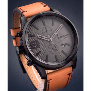 Reloj Diesel Rasp Chrono DZ4468 Para Hombre Cronómetro Fecha Correa de Cuero Beige Negro