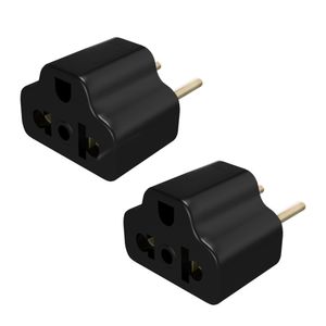 Adaptador universal Epem, 2 unidades, espigas redondas, sin contacto tierra, negro
