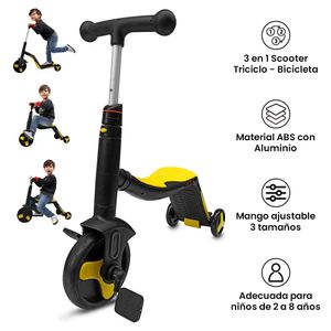 Scooter para Niños 3 en 1 - Amarillo