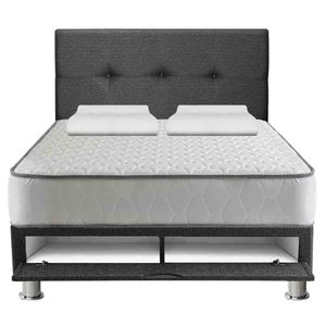 Dormitorio FORLI Elegant Base Sabanera 2 Plazas + Colchón + Cabecera Alicia + 2 Almohadas