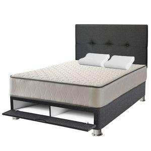 Dormitorio FORLI Elegant Base Sabanera 2 Plazas + Colchón + Cabecera Alicia + 2 Almohadas